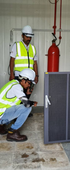 Technical equipment inspection during a site visit
