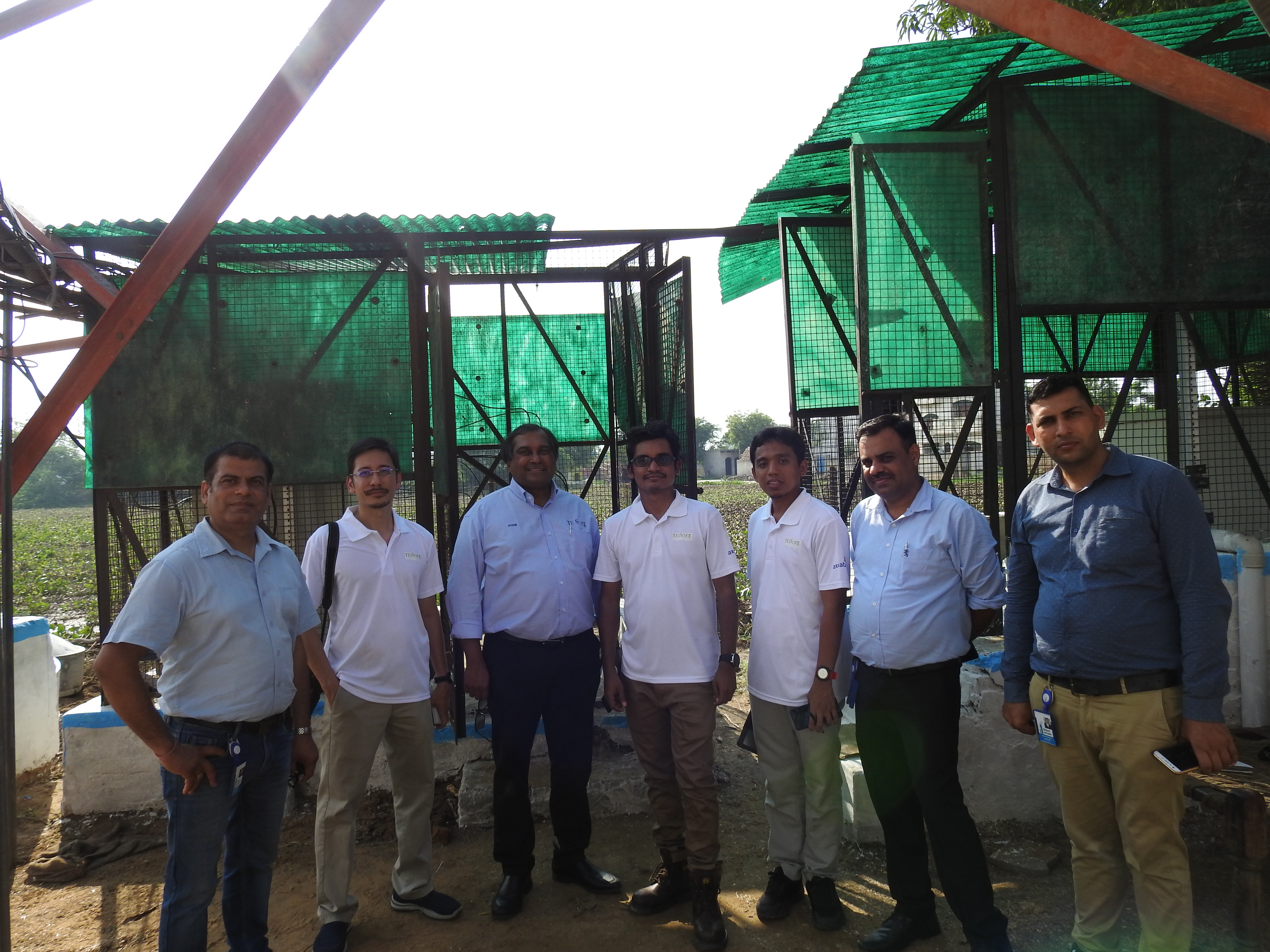 Telecommunications team during a field project